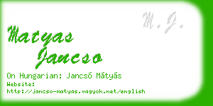 matyas jancso business card