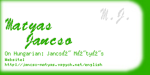 matyas jancso business card